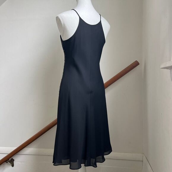 Y2K black beaded formal midi dress whimsygoth dark romance sparkly Medium / 8 - Picture 3 of 7